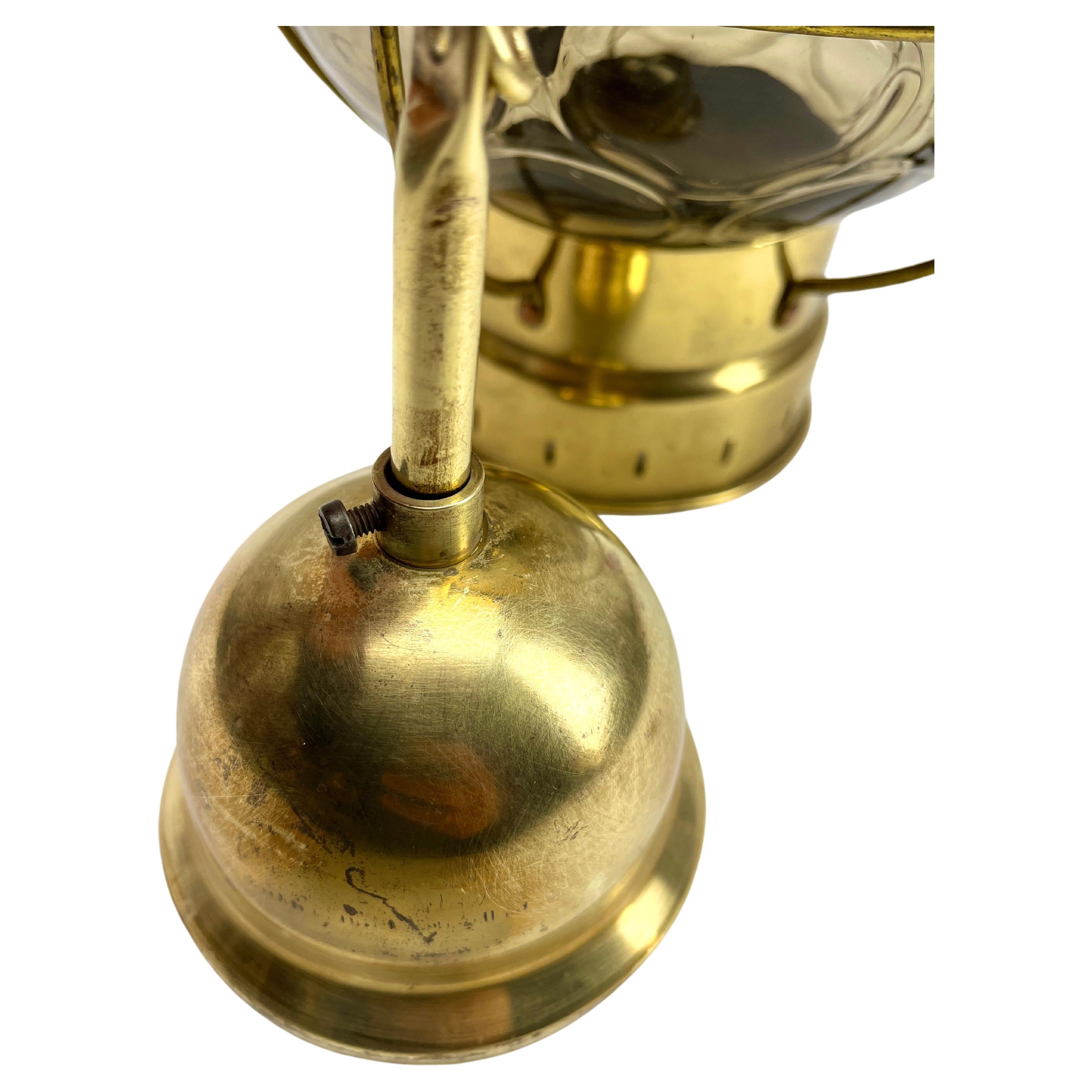 Brass Antique Style of Kosmos Brenner Oil Ships Lamp Converted to Electric, 1930s For Sale
