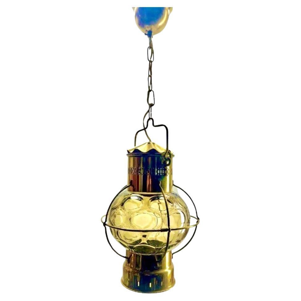 Antike Öl-Schiffslampe von Kosmos Brenner, umgewandelt in eine elektrische Lampe, 1930er Jahre im Angebot 1