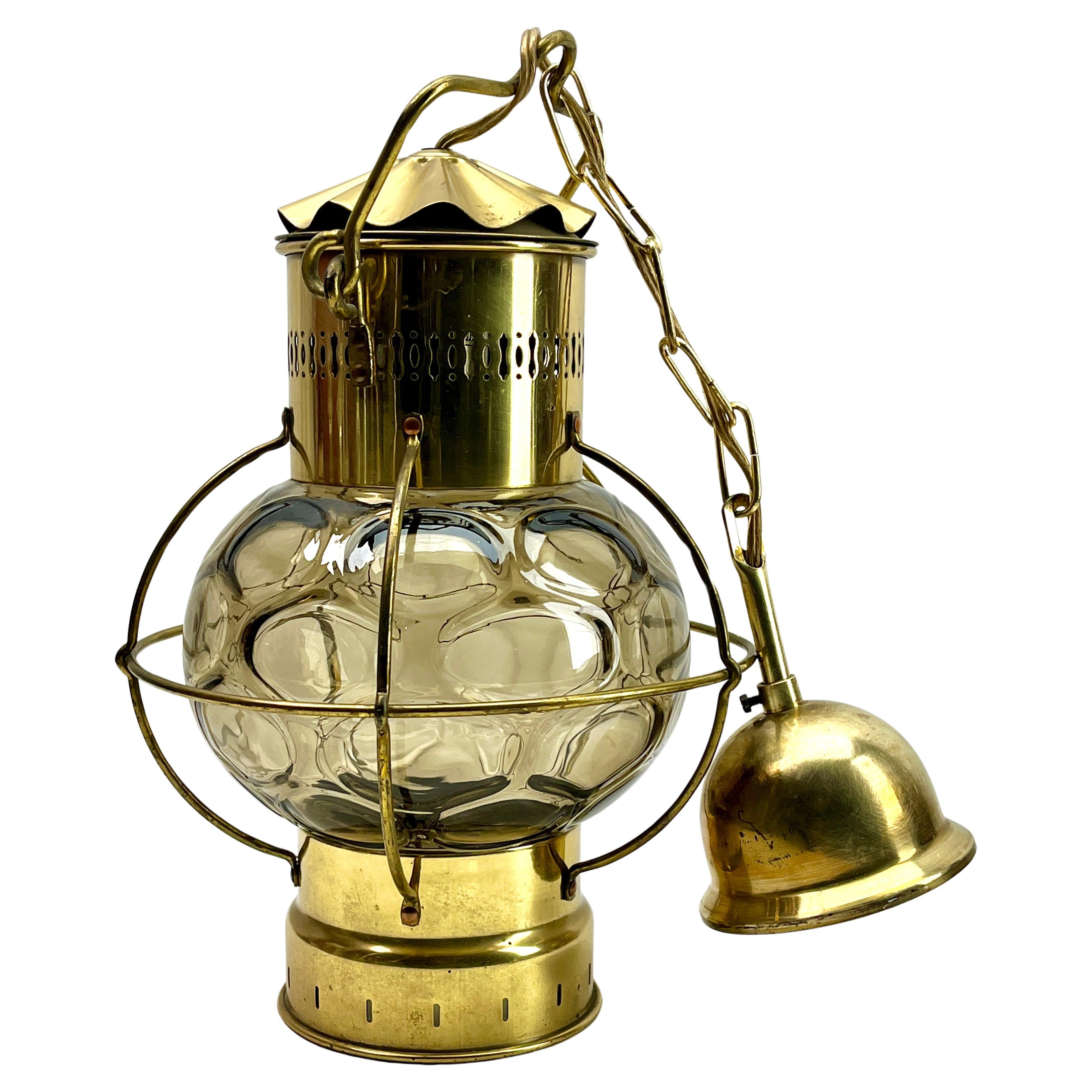 Antique Style of Kosmos Brenner Oil Ships Lamp Converted to Electric, 1930s For Sale