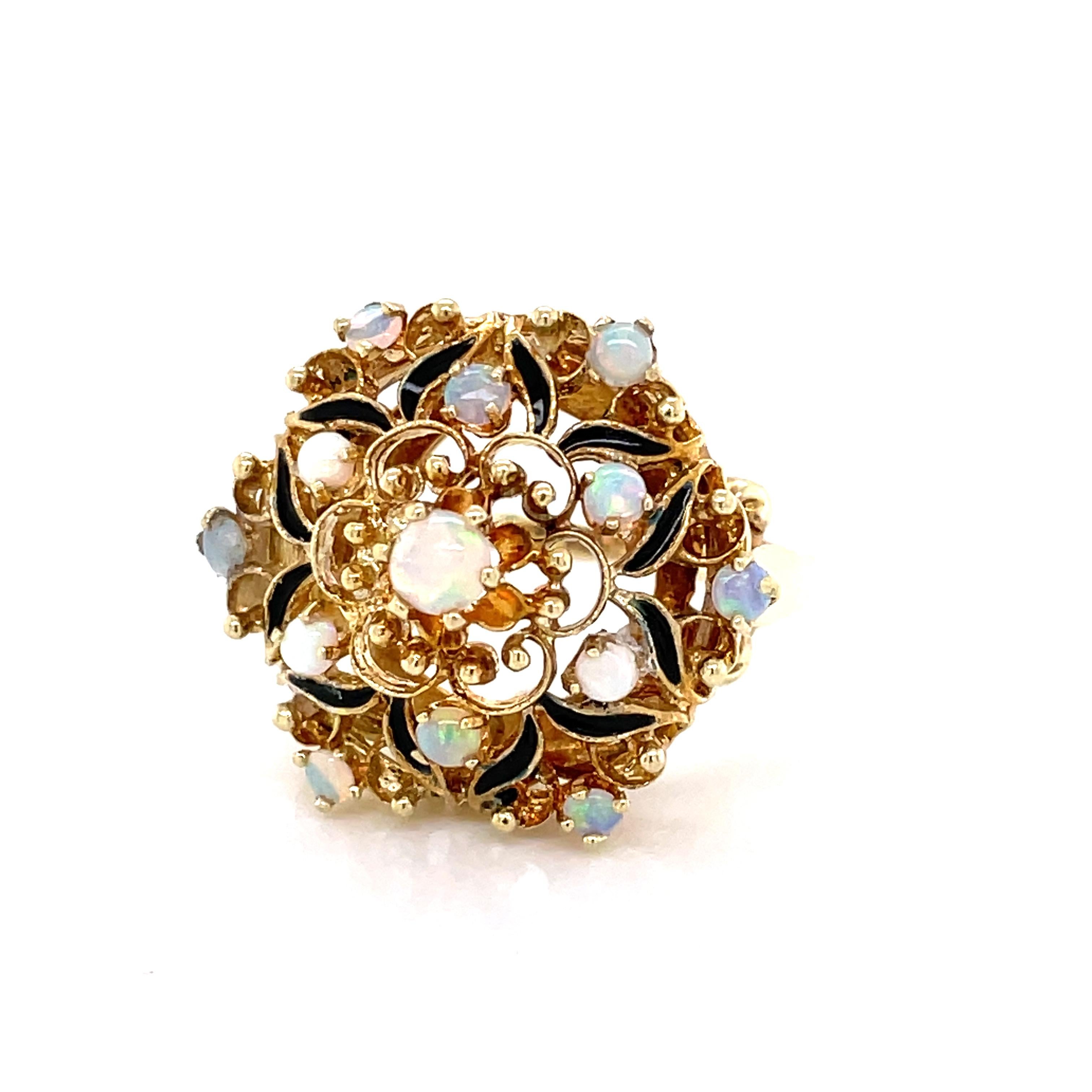 opal burst style ring