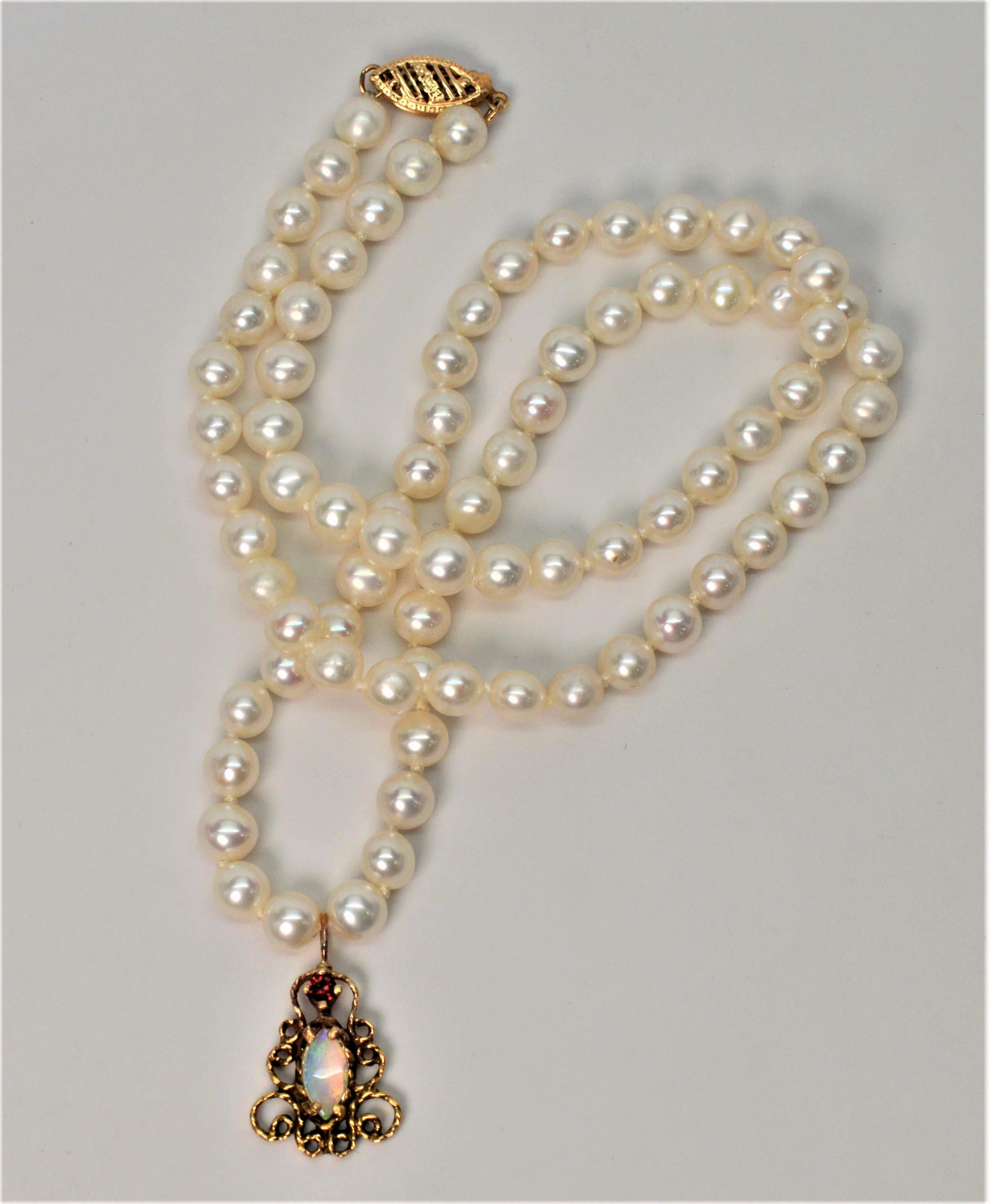 pearl necklace with charm