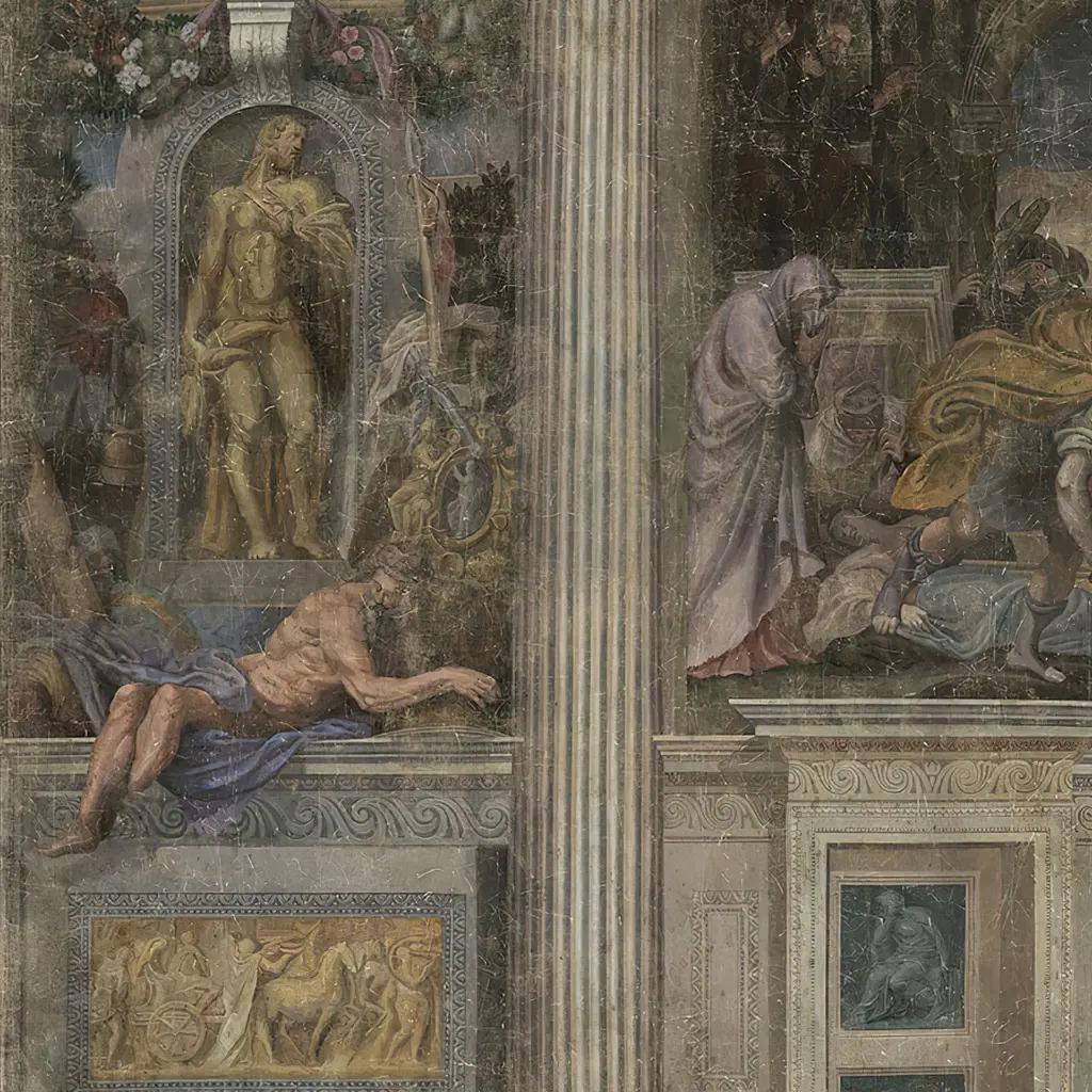 Antique-Style Panoramic Wall Décor on Canvas, 19th-Century Inspired In Good Condition For Sale In Saint-Ouen, FR