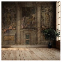 Antique-Style Panoramic Wall Décor on Canvas, 19th-Century Inspired