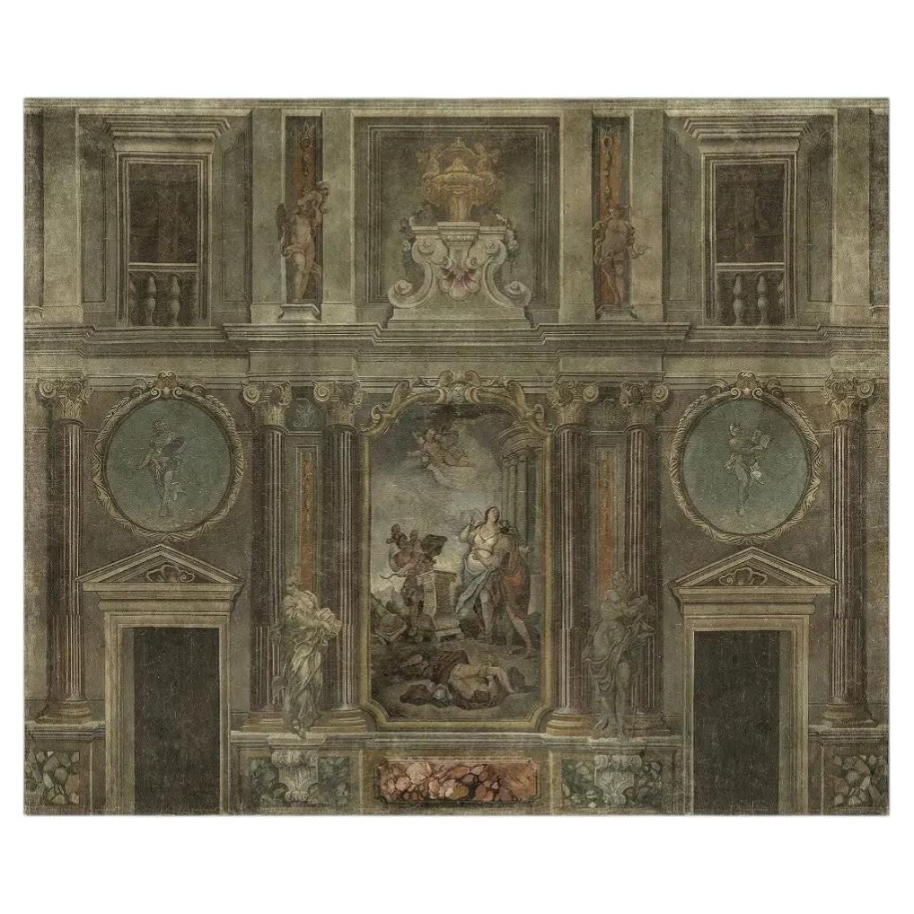 Decorazione da parete panoramica su tela in stile antico, ispirata al XIX secolo