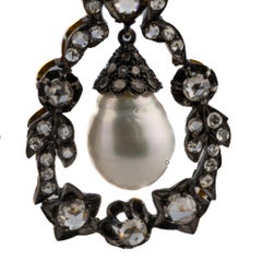 Perlen- und Diamantohrringe im antiken Stil