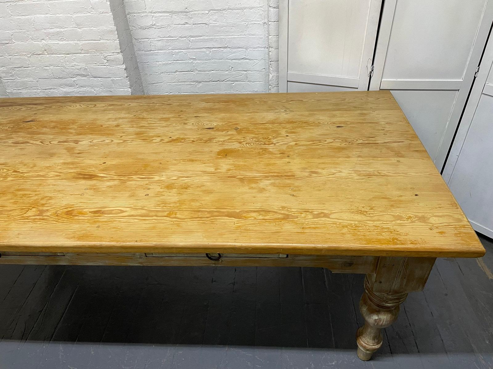 Antique Style Pine Farm Table For Sale 2