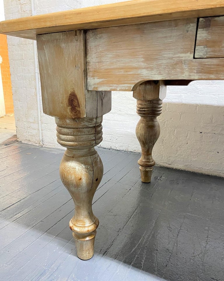 Antique Style Pine Farm Table For Sale at 1stDibs