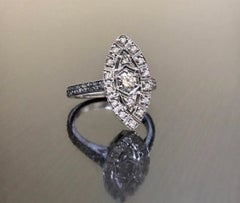 Antique Style Platinum Art Deco Pave Set Diamond Engagement Ring