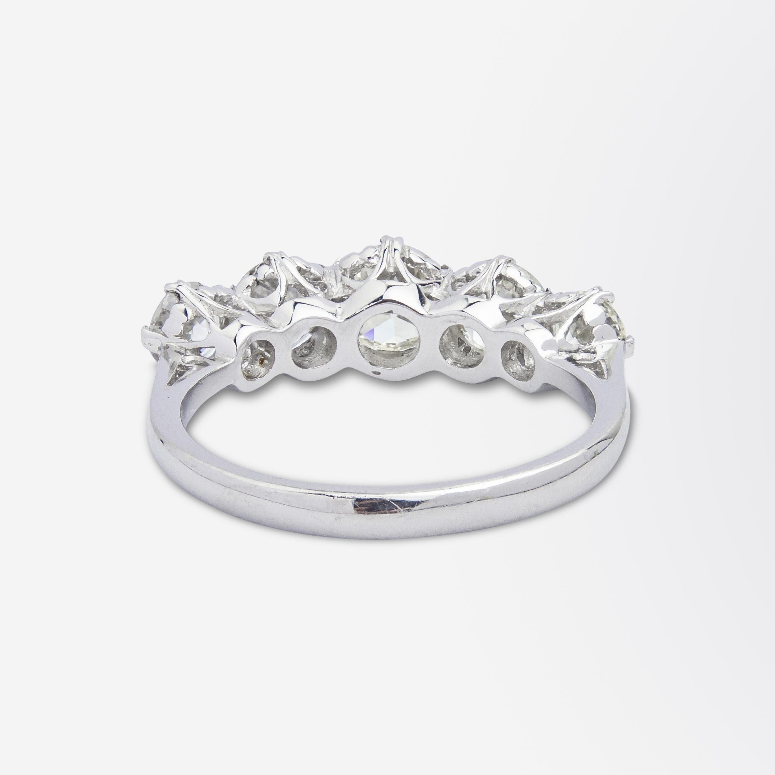Bague de style antique en platine et diamant de taille européenne ancienne Bon état - En vente à Brisbane City, QLD