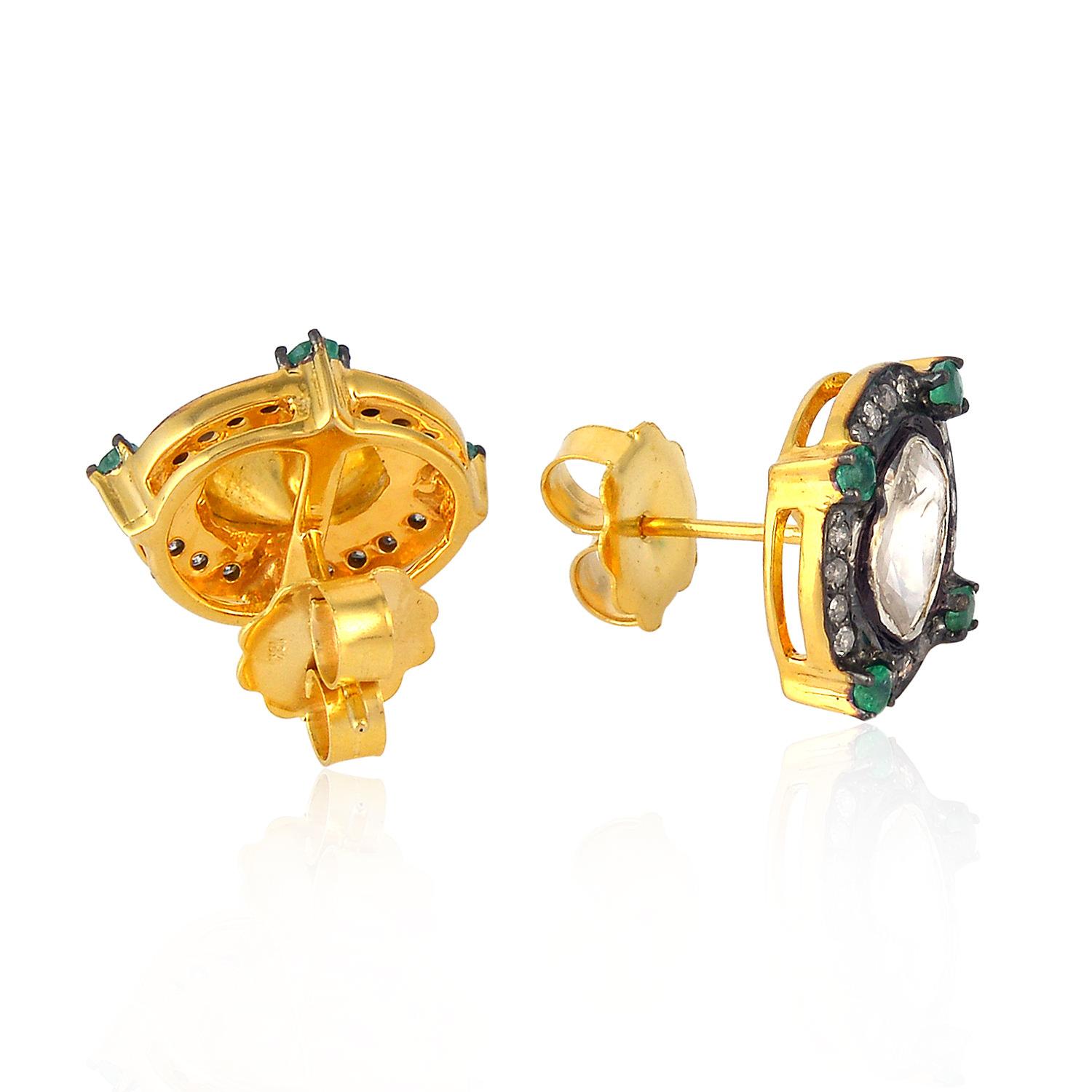 rosenschliff smaragd diamantohrring