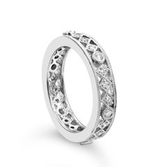 Roman Malakov Antique Style Round Diamond Fashion Ring