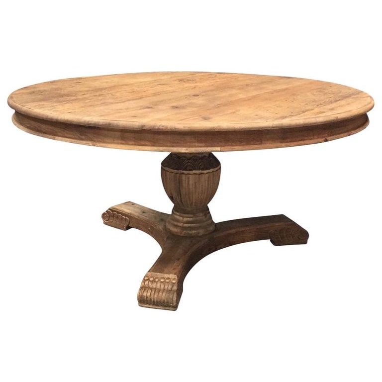 AntiqueStyle Round Dining Table at 1stDibs
