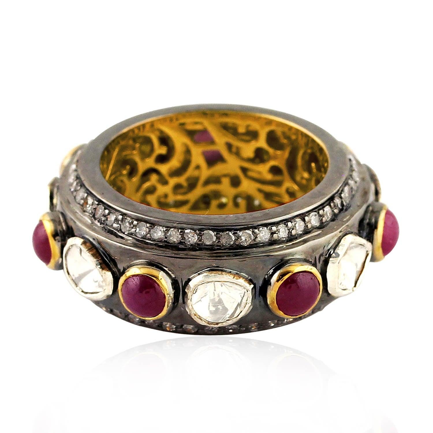 For Sale:  Antique Style Ruby Diamond Ring 2