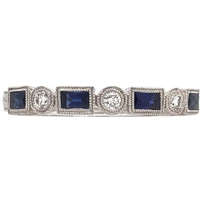 Antique Style Sapphire and Diamond Band