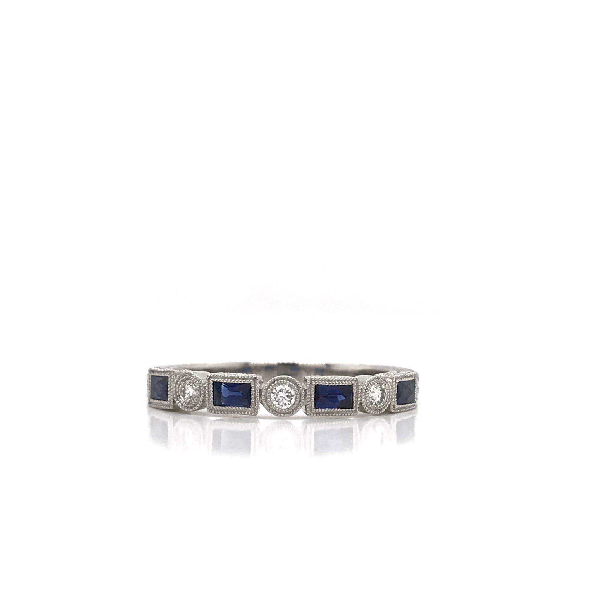 Antique Style Sapphire and Diamond Band 1