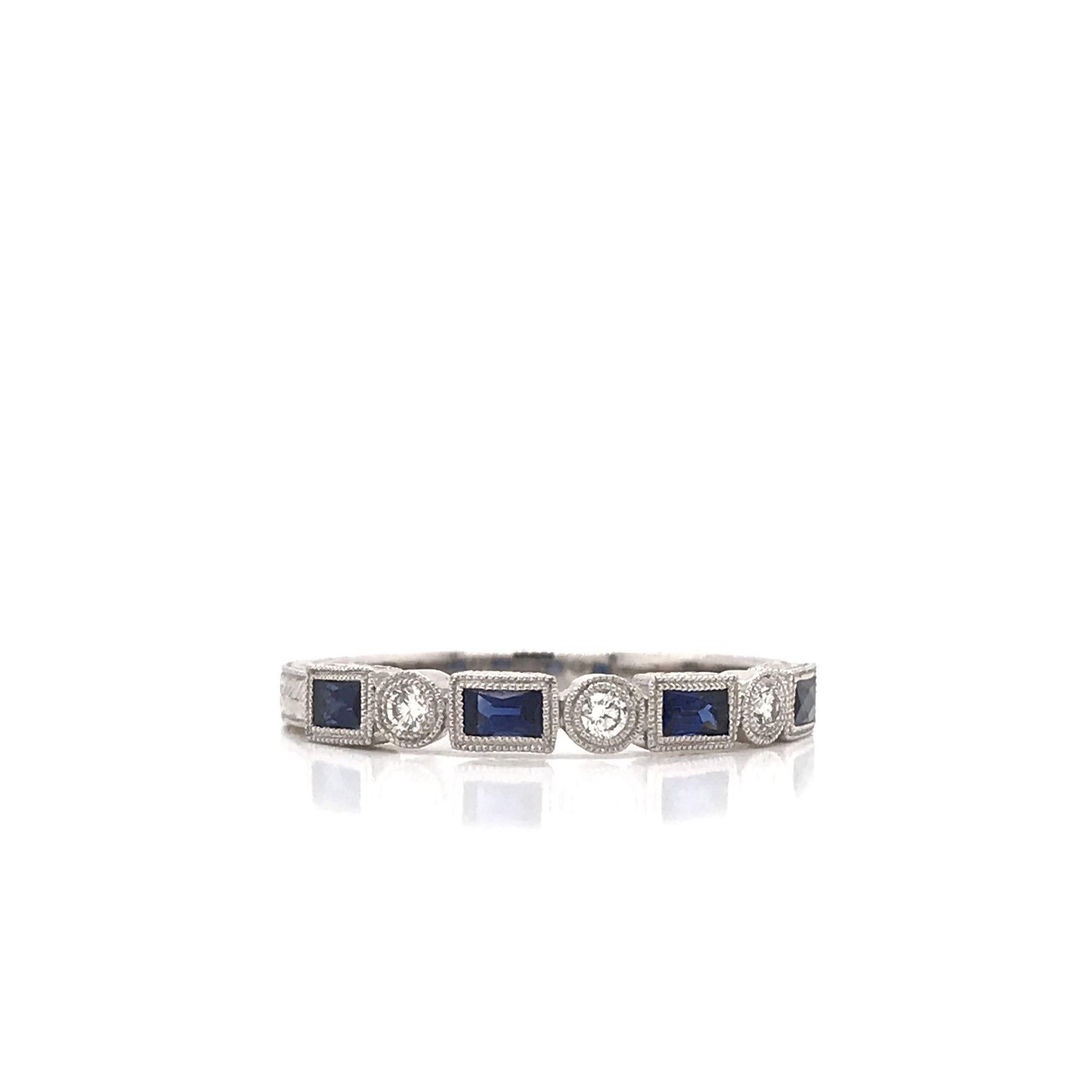 Antique Style Sapphire and Diamond Band 2