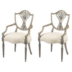 Poltrone da pranzo con schienale a scudo in stile antico (set di 2)