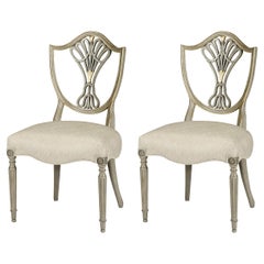 Sedie da pranzo con schienale a scudo in stile antico (set di 2)