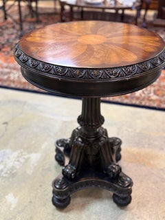 Antique Style Speciamine Wood Topped Occasional Side Lamp Wine Table