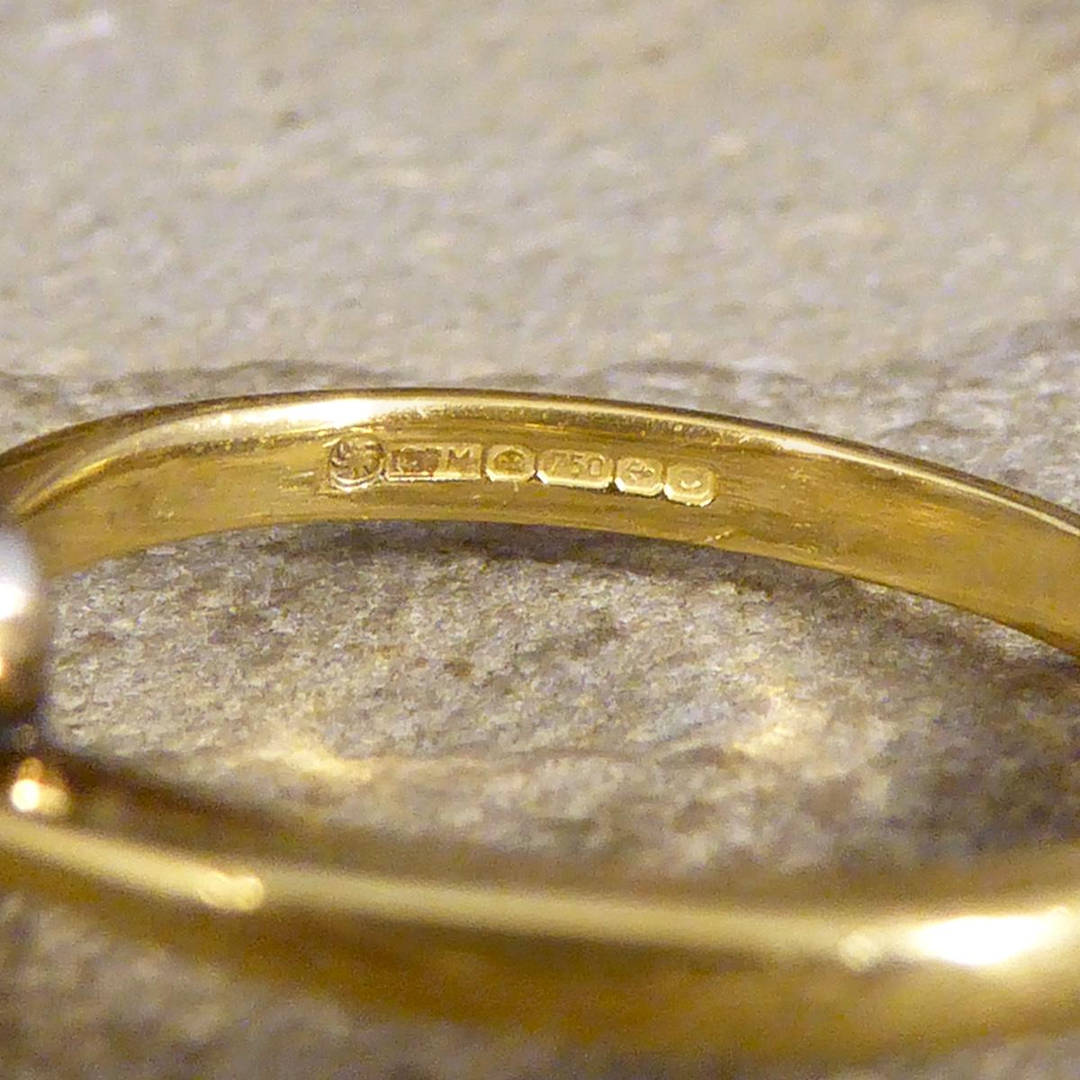 Antiker Dreiblatt-Clover-Ring aus 18 Karat Gelbgold mit Diamanten im antiken Stil Damen