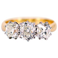 Antique Style Three-Stone Diamond Engagement Ring
