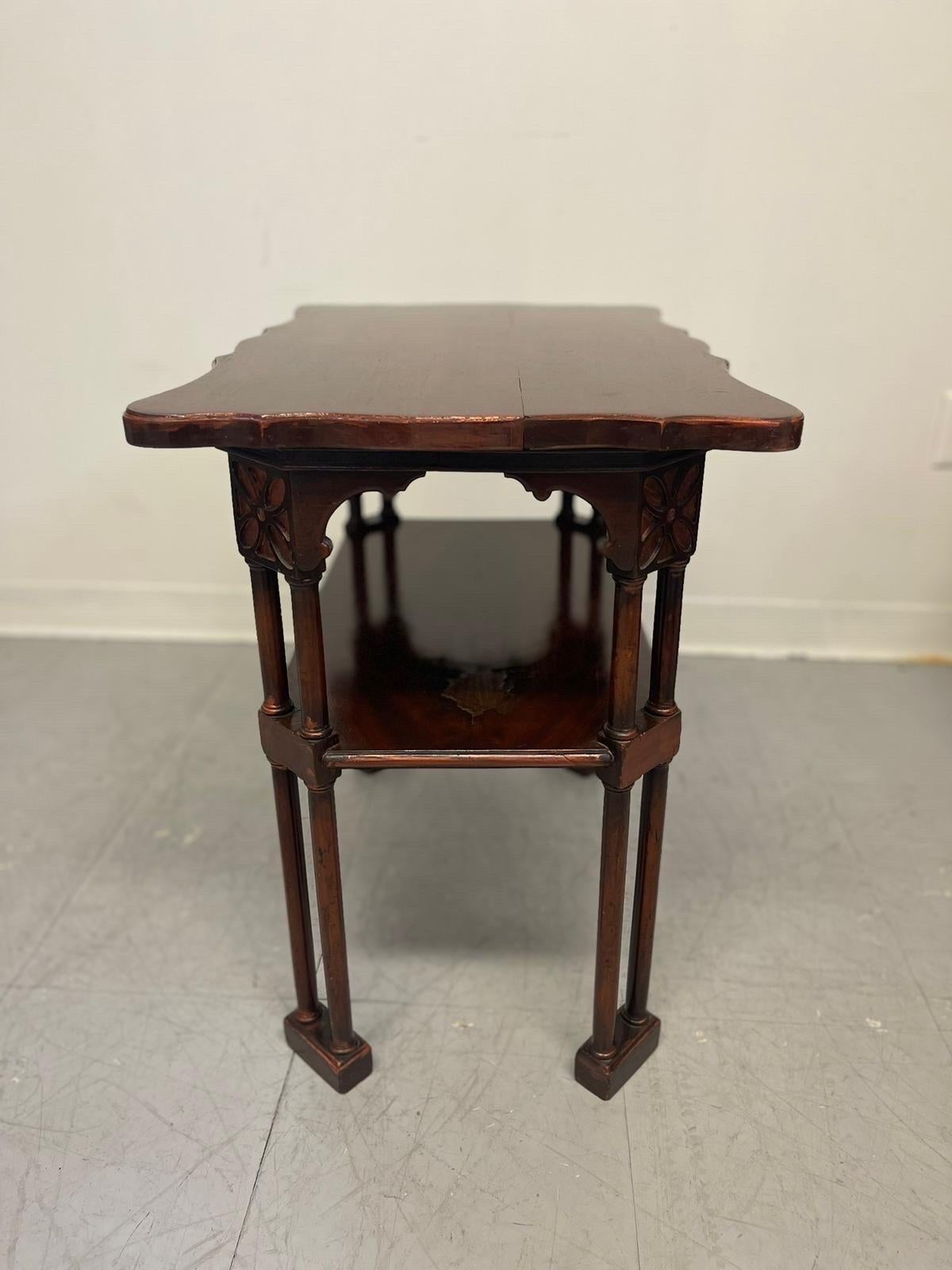 Early 20th Century Antique Style Vintage Side Table With Floral Accents. For Sale