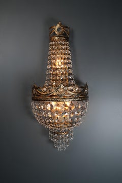 Antike Wandlampe Art Deco Art Nouveau Classic Dekoration mit Kristallen