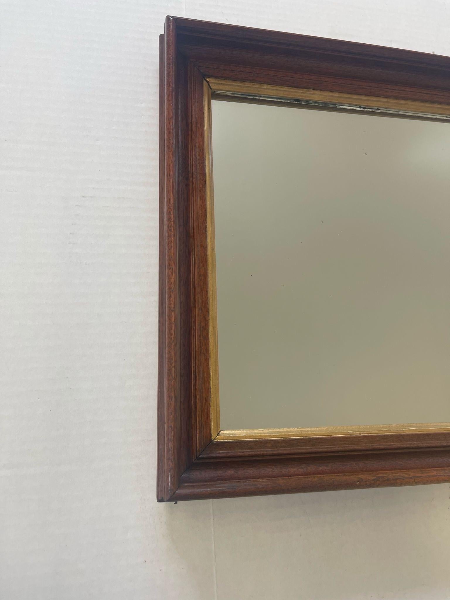 Glass Antique Style Wall Mirror With Wood Frame. For Sale