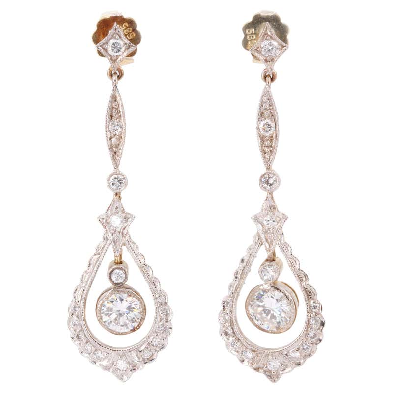 Antique diamond earrings for sale Clearance