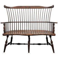Antique Style Windsor Spindle Back Bench