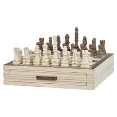 Échiquier en bois de style antique