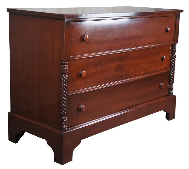 Antique Styled by Park American Federal Cherry Lowboy Chest and Mirror