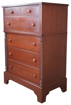Antique Styled by Park American Federal Cherry Tallboy Chest of Drawers Dresser