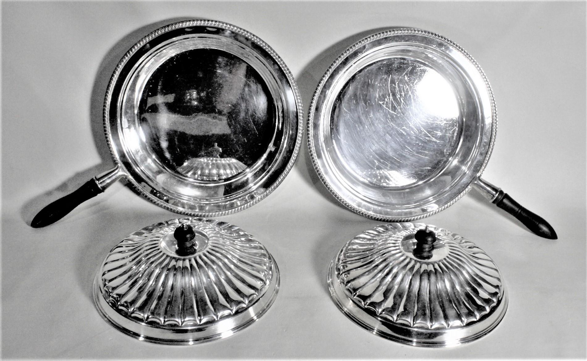 Antique Styled Silver Plated Twin Covered Entree Servers as Camrose Golf Trophy For Sale 4