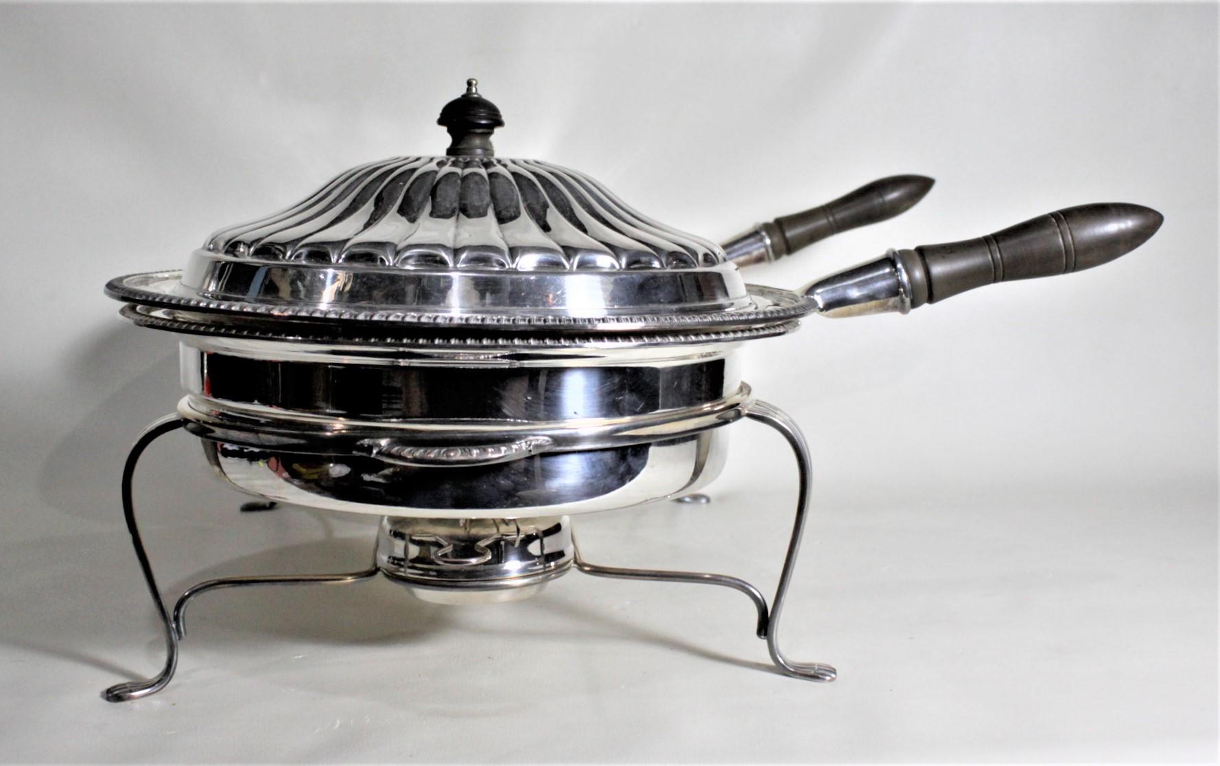 Machine-Made Antique Styled Silver Plated Twin Covered Entree Servers as Camrose Golf Trophy For Sale