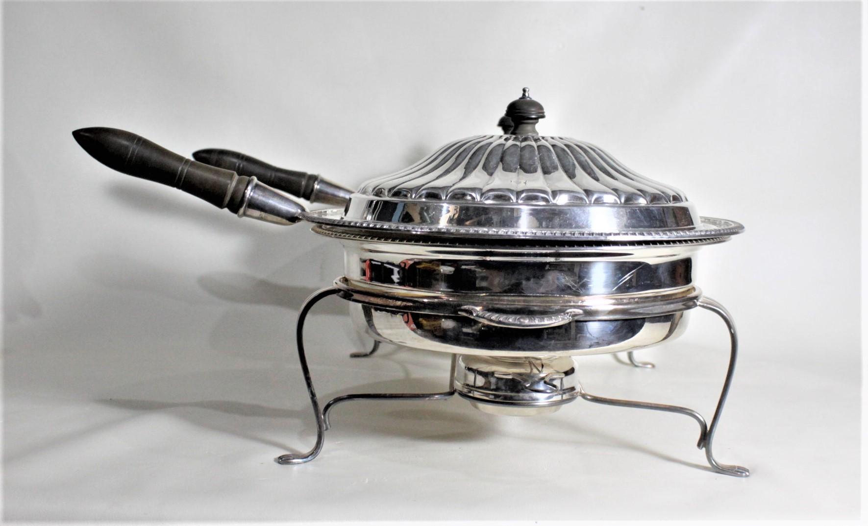 Antique Styled Silver Plated Twin Covered Entree Servers as Camrose Golf Trophy In Good Condition For Sale In Hamilton, Ontario