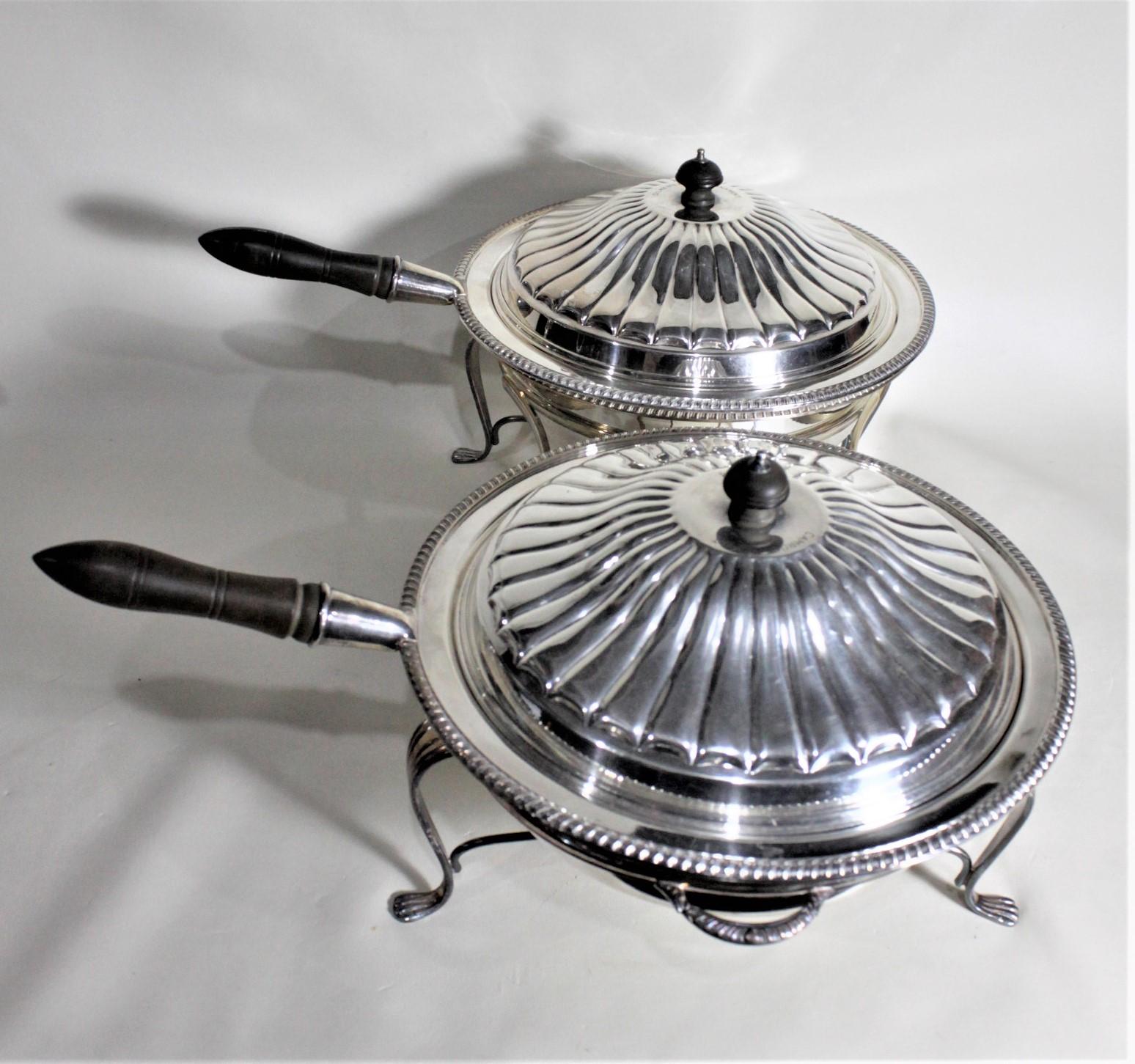 20th Century Antique Styled Silver Plated Twin Covered Entree Servers as Camrose Golf Trophy For Sale