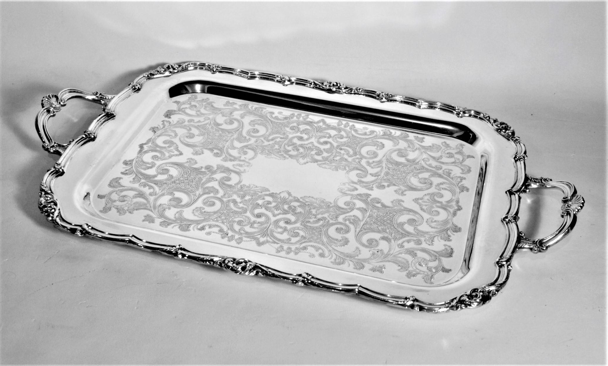 antique silver tray with handles