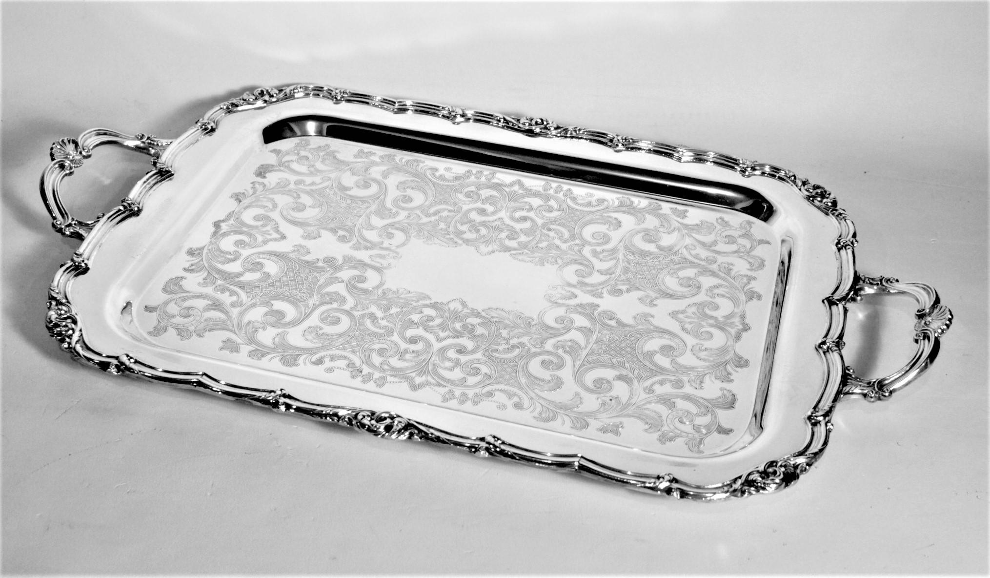 sterling silver tray with handles