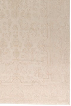 Antique Hand-Woven Kirman Rug, Wool, Beige, Subdued 10'10" x 22'9"