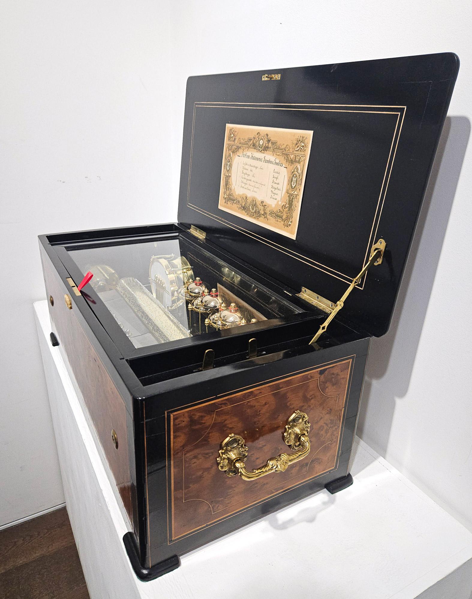 Antique Sublime Harmony Bell & Drum Music Box, Paillard Vaucher et Fils, c. 1875 For Sale 5