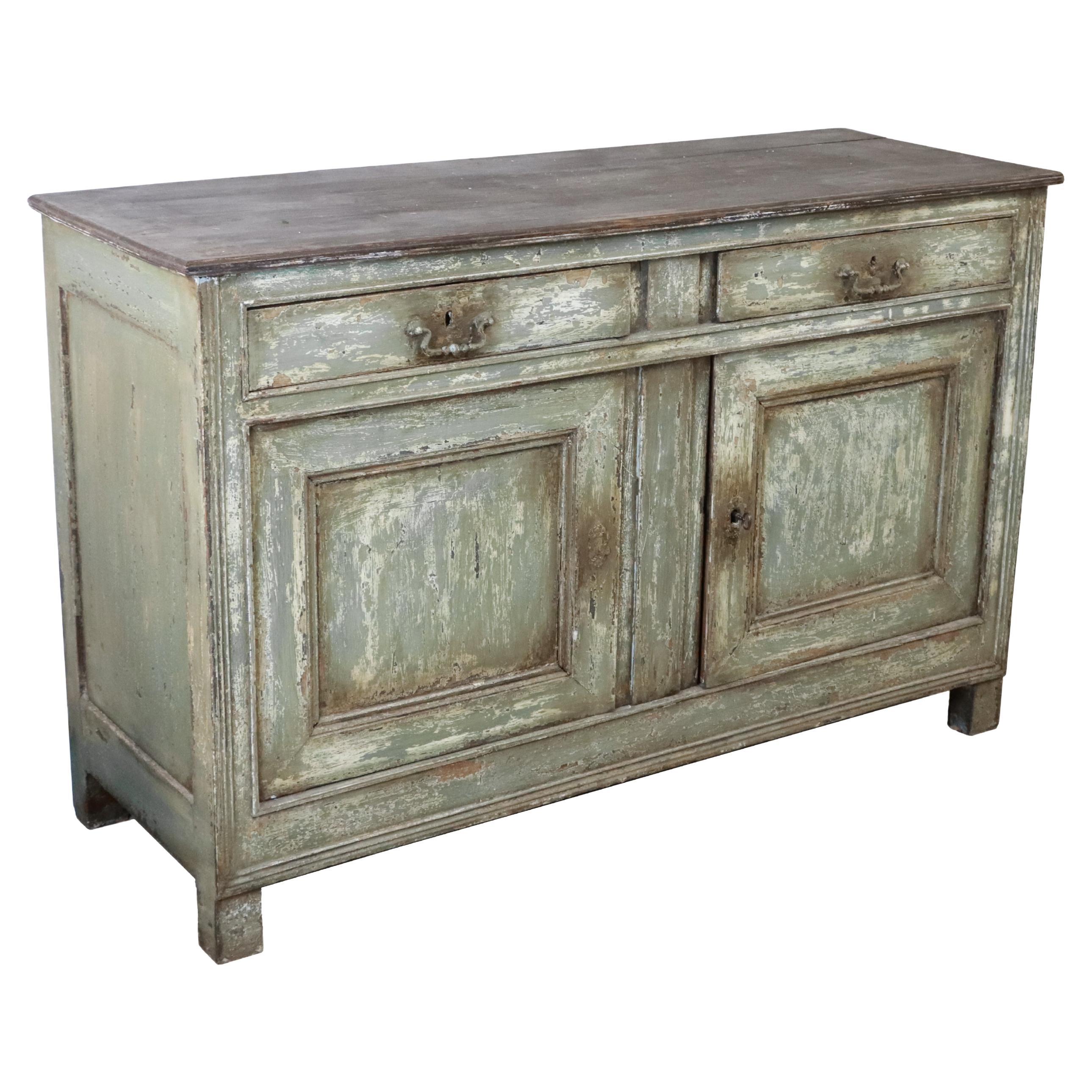 Antique Substantial French Painted Buffet For Sale