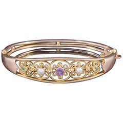 Antique Suffragette 9 Carat Gold Bangle Victorian, circa 1900