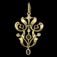 Antique Suffragette Edwardian 15 Carat Gold Pendant, circa 1910