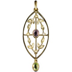 Antique Suffragette Victorian Pendant, circa 1900 9 Carat Gold