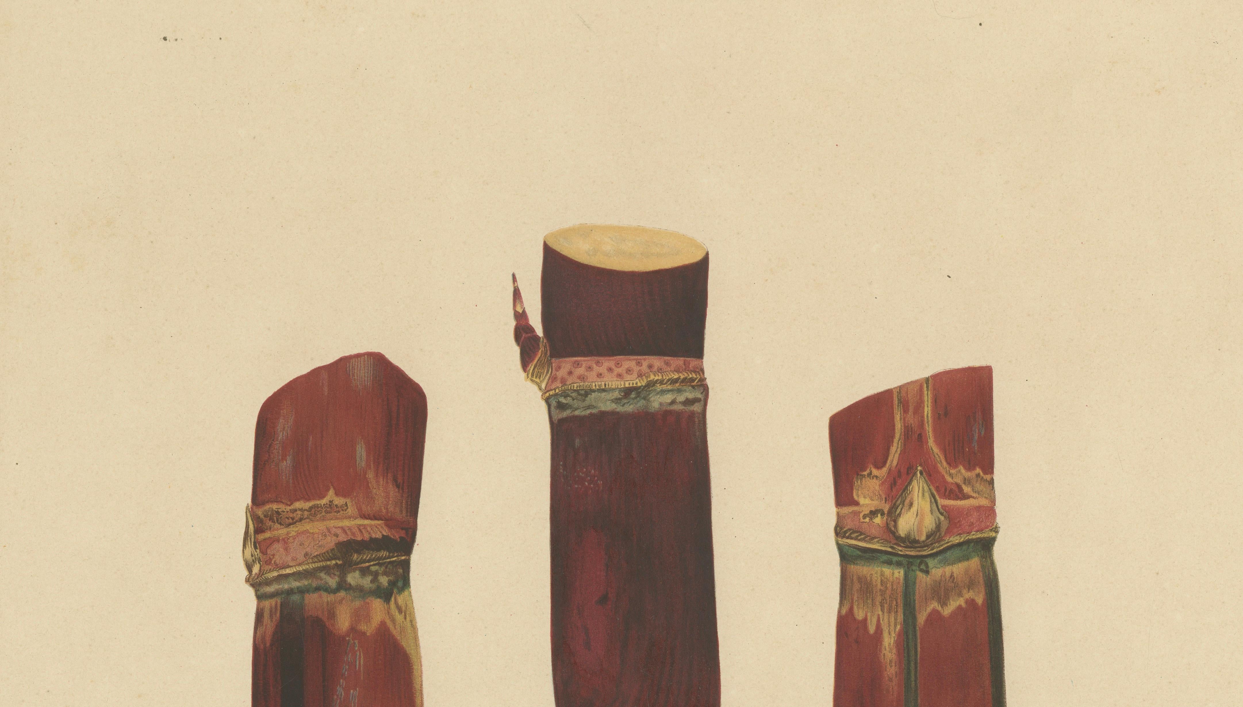 Antique Sugarcane Chromolithograph, Teboe Branche blanche, Java 1892