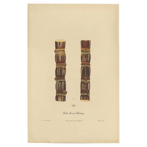Antique Sugarcane Chromolithograph, Teboe Soerat Banteng, Java 1892