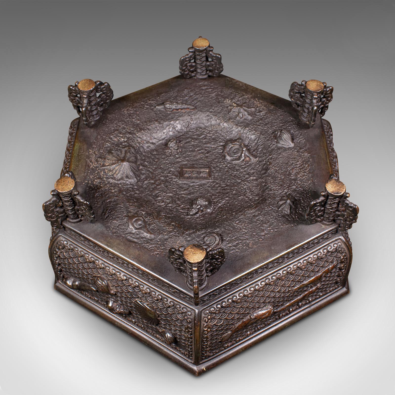 Antique Suiban Planter, Japanese Bronze Bonsai Jardiniere, Edo Period, Victorian in vendita 4