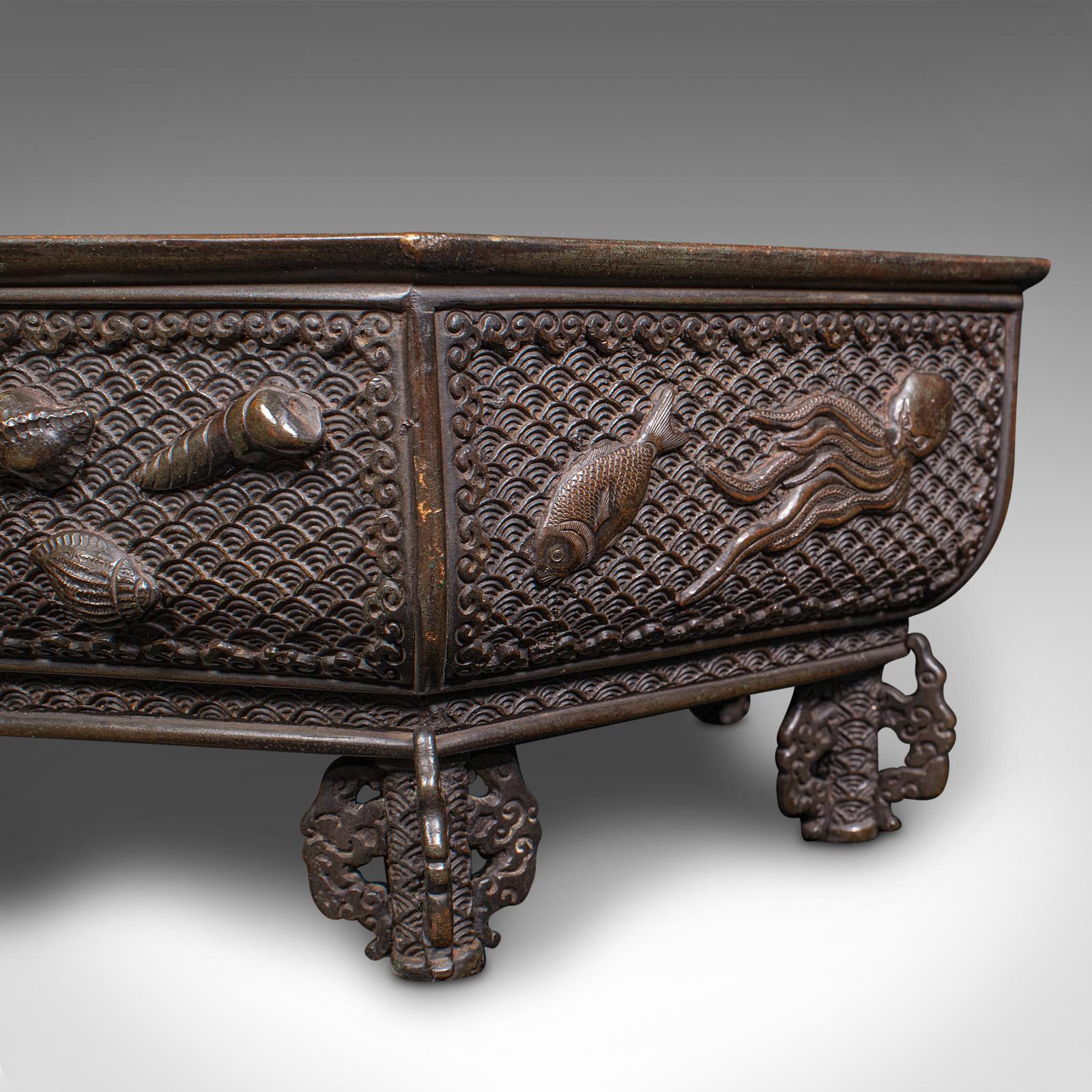 Antique Suiban Planter, Japanese Bronze Bonsai Jardiniere, Edo Period, Victorian in vendita 5