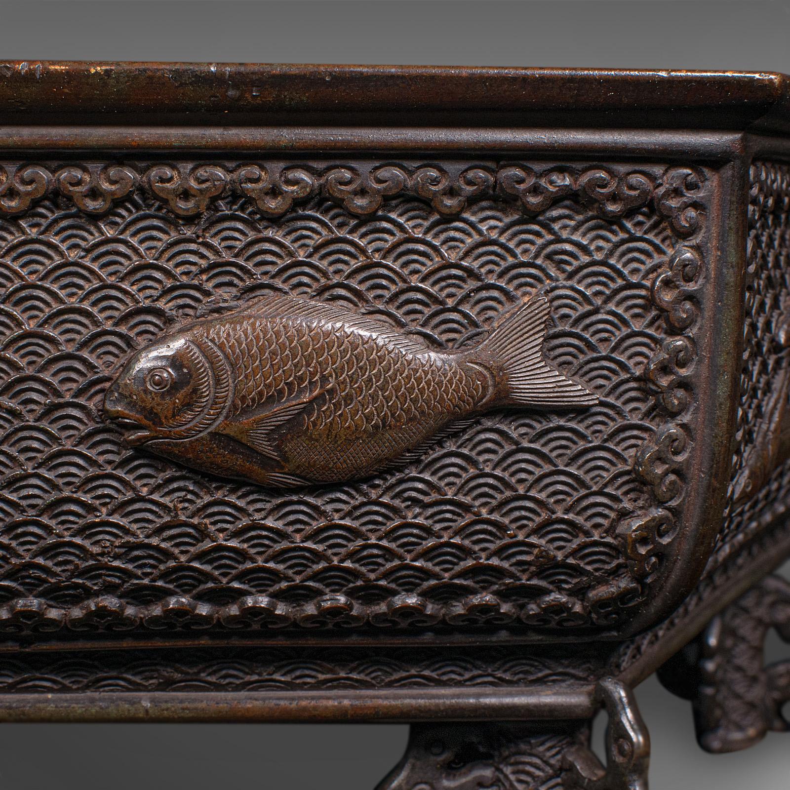 Antique Suiban Planter, Japanese Bronze Bonsai Jardiniere, Edo Period, Victorian in vendita 6